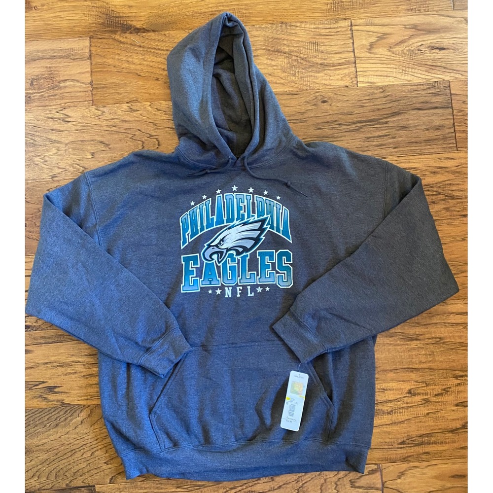 Philadelphia Eagles NFL Hoodie Mens XL Charcoal Gray CSA Fleece Pullover NWT
